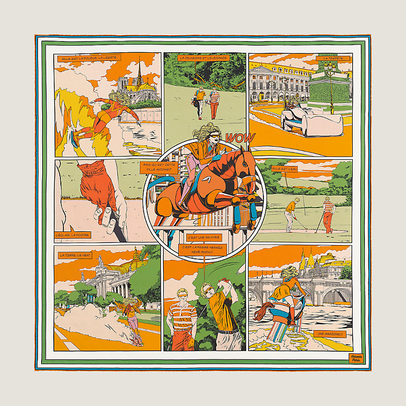 新作*HERMES*ロコモーション スカーフ Chale 140 Ugo Bienvenu Châle 140 Hermès Locomotion | Hermès France